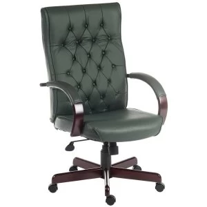 Image of Teknik Warwick Reclining Leather Executive Chair - Green