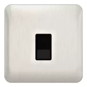 Image of Schneider Electric Lisse Screwless Deco - Single Data Socket, CAT5E, RJ45, GGBL7071C5BSSS, Stainless Steel with Black Insert