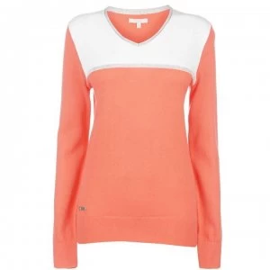 Image of adidas V Neck Golf Sweater Ladies - Easy Coral