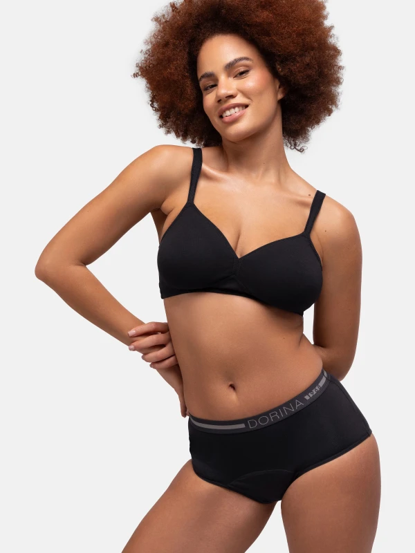 Image of Dorina Womens 2-Pack Period Pants Midi Brief Black Size: Small Multicolor Female S