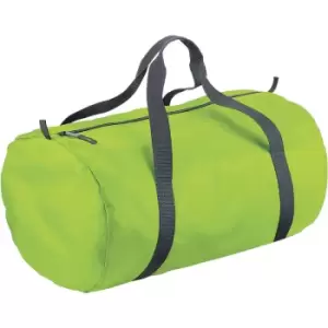 Image of Packaway Barrel Bag / Duffle Water Resistant Travel Bag (32 Litres) (Pack of 2) (One Size) (lime Green) - Bagbase