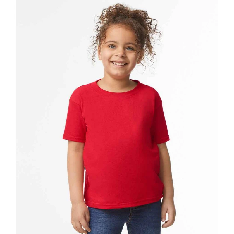 Image of Gildan Plain Cotton Heavy T-Shirt in Red Size: 3 Years Red Unisex 3 Years