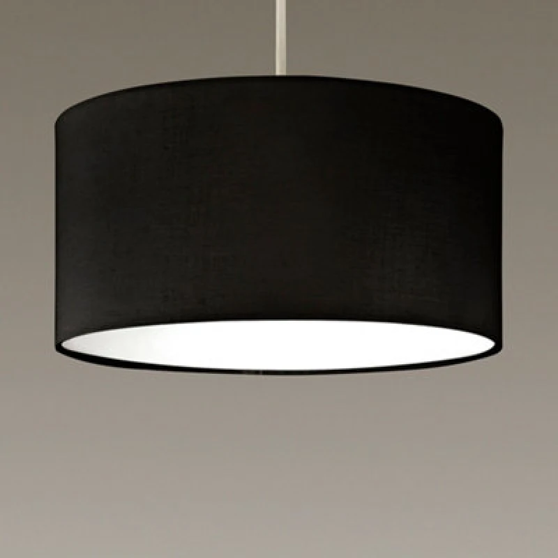 Image of K Living Modern Drum Black Pendant Ceiling Light Shades With Diffuser