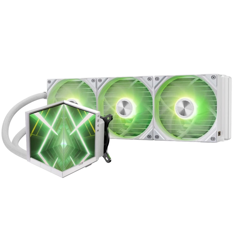 Image of TRYX STAGE 360 ARGB 360mm All-in-One Liquid CPU Cooler, PWM Fans - White - L-S360A-DM3M-G0W