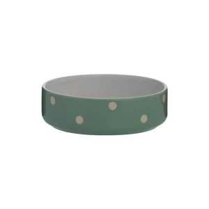 Image of Mason Cash Polka Dot Sage Green 13cm Pet Bowl