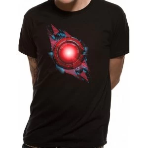 Image of Justice League Movie - Cyborg Symbol Mens Small T-Shirt - Black