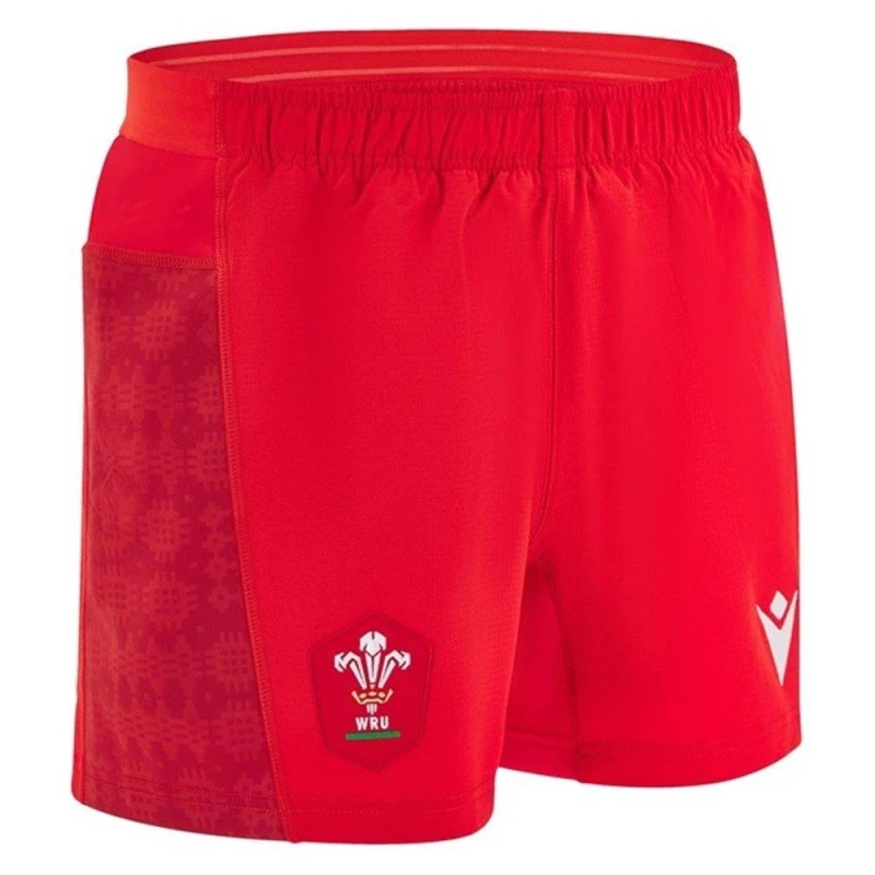 Image of Macron Mens Macron Wales Rugby Home Shorts 25/26 Red male Small