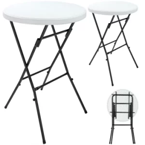 Image of Bar Table 2Pcs White 110x72cm Foldable