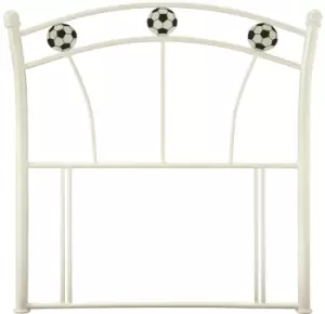 Image of Serene Soccer Football 3ft Single White Metal Headboard