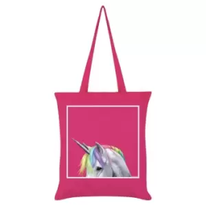 Image of Inquisitive Creatures Rainbow Unicorn Tote Bag (One Size) (Pink)
