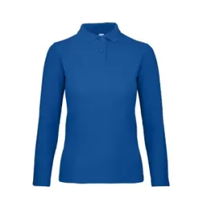 Image of B&C ID.001 Womens/Ladies Long Sleeve Polo (S) (Royal Blue)