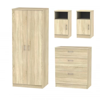 Image of Robert Dyas Tedesca Ready Assembled Tall 2-Door Wardrobe -Pink