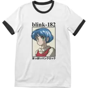 Image of Blink-182 - Anime Unisex Large T-Shirt - White/Black