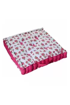 Image of Roses and Dots Cotton Floor Cushion