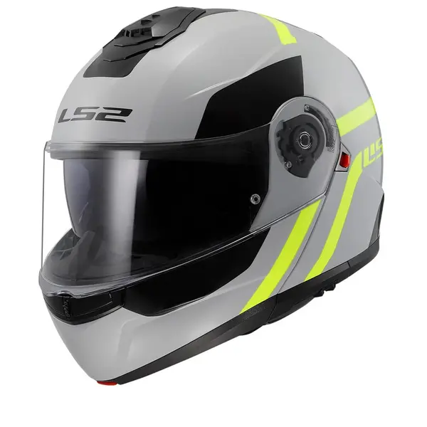 Image of LS2 FF908 STROBE II AUTOX Grey H-V Yellow-06 Modular Helmet Size M