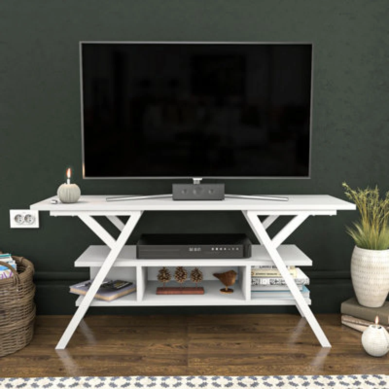 Image of Decorotika Minerva TV Stand TV Unit For Tv's Up To 55" White