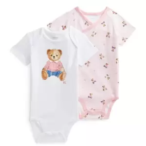 Image of Ralph Lauren Polo 2 Pack Bodysuit Bb23 - Pink
