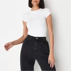 Image of Missguided Cap Sleeve Fitted T Shirt - White