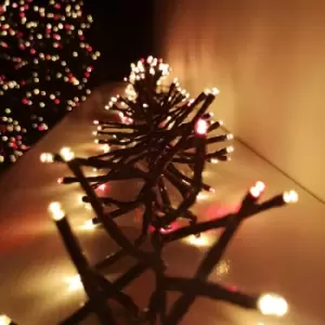 Image of 1152 LED 6.7m Premier Compact Cluster Brights Indoor Outdoor Christmas Multi Function Mains Operated Lights in Red & Gold