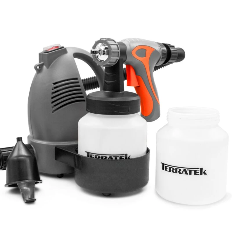 Image of TERRATEK 650W Electric Hand Held Paint Sprayer, 2 x 800ml Paint Pots, Paint Fence Sprayer - Terratek TTPS100