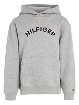Image of Tommy Hilfiger Boys U Hilfiger Arched Hoody - Grey, Size 5 Years