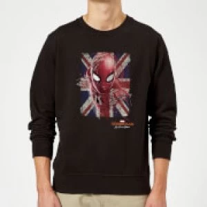 Image of Spider-Man Far From Home British Flag Sweatshirt - Black - 5XL