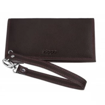 Image of Zippo Brown Leather Tobacco Pouch (16.5 x 8.6 x 2.5cm)