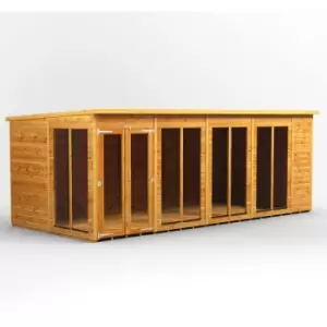 Image of Power Sheds - 18x8 Power Pent Summerhouse - Brown