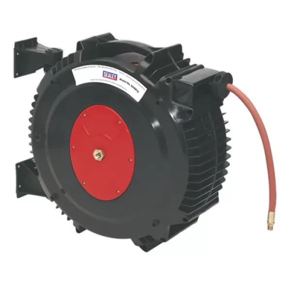 Image of Genuine SEALEY SA8812 Retractable Air Hose Reel 15mtr Ø13mm ID Rubber Hose