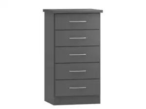 Image of Seconique Nevada Matt Grey 5 Drawer Chest of Drawers