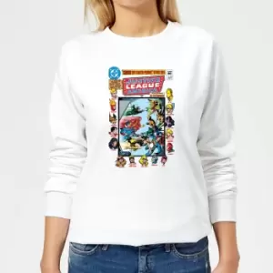 Image of Justice League Crisis On Earth-Prime Cover Womens Sweatshirt - White - S