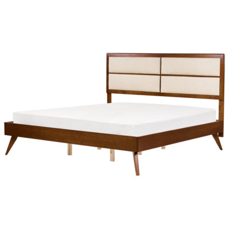 Image of Beliani Bed Poissy 180 X 200 Cm (Eu Super King) Dark Ash Wood
