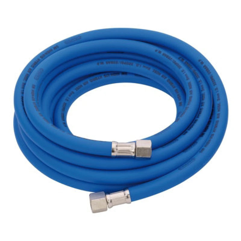 Image of Draper High Visibility Hybrid Air Hose 5M X 8mm 1/4" Bsp Blue Flexible Line