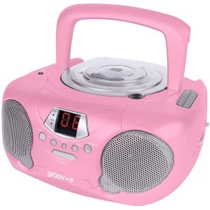 Image of Groov-e Portable CD/Radio Boombox - Pink