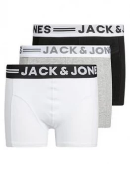 Image of Jack & Jones Junior Boys 3 Pack Trunks - Light Grey Marl