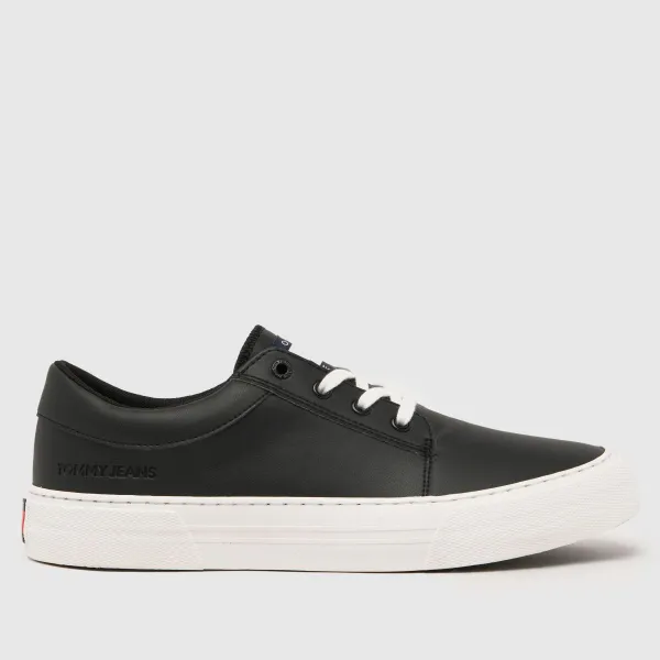 Image of Tommy Jeans vulcanised skate trainers in black