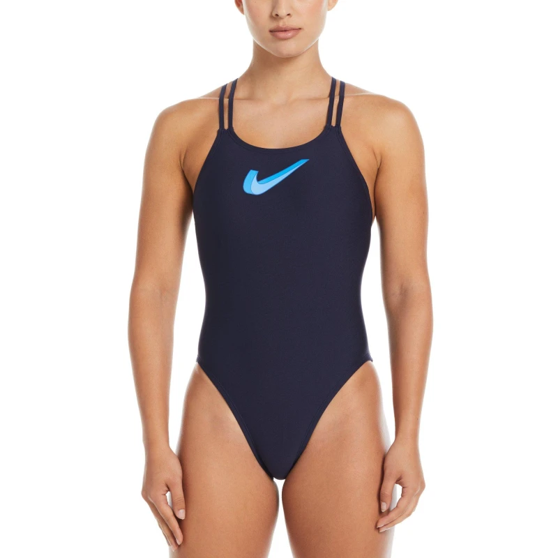 Image of Nike Swim HydraStrong 3D Swoosh Swimsuit. - Blue Blue 8