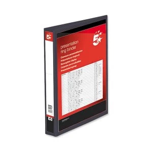 Image of 5 Star Presentation Ring Binder PVC 4 D-Ring 38mm Size A4 Black Pack 10