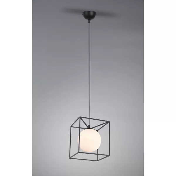 Image of Gabbia Modern Globe Pendant Ceiling Light Black Matt