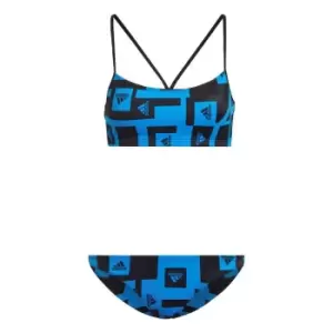 Image of adidas Logo Graphic Bikini Womens - Blue Rush / Black