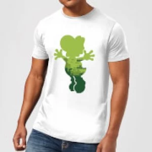 Image of Nintendo Super Mario Yoshi Silhouette Mens White T-Shirt - L - White