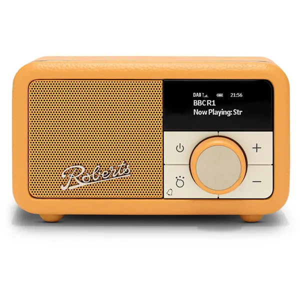 Image of Roberts Revival Petite 2 DAB DAB+ Bluetooth Rechargeable Digital Radio Sunburst Yellow