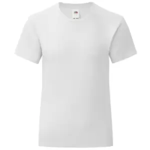 Image of Fruit Of The Loom Girls Iconic T-Shirt (5-6 Years) (White)
