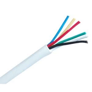 Image of CQR White 0.182mm 6 Core 3 Pair Round Professional Copper PVC Intruder Burglar Alarm Security Cable - 1 Meter