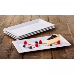 Image of White 4 Piece Rectangle Platters