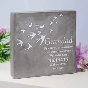 Image of Thoughts Of You Graveside Smooth Concrete Plaque - Grandad