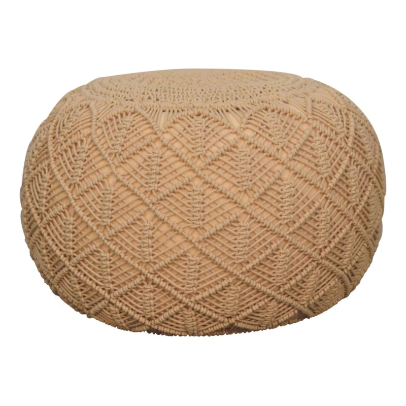 Image of Artisan Furniture Artisan Furniture Ansley Beige Pouffe