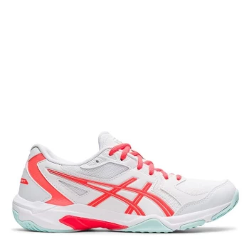Image of Asics Gel Rocket 10 Womens Badminton Trainers - White/Coral