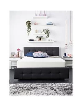 Image of Aspire End Lift Up Linen Ottoman Bed - Black