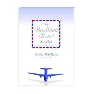 Image of Basildon Bond Airmail Pad 148 x 210mm Blue Pack of 10 100104698